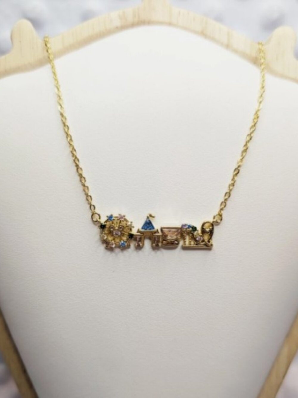 GOLD Disneyland Parks Icon Necklace Girls Crew lookalike